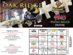 Oak Ridge Trojans Discount Card - Top Flight Fundraising